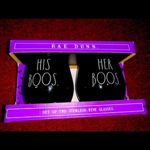 Rae Dunn stemless wine glasses